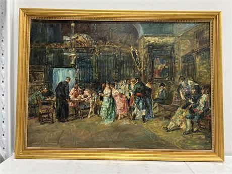 ORIGINAL SIGNED PAINTING ON CANVAS SIGNED L.GRAZI ROMA (42.5”x31”)