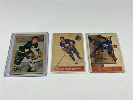 (3) 1953/54 NHL PARKHURST CARDS