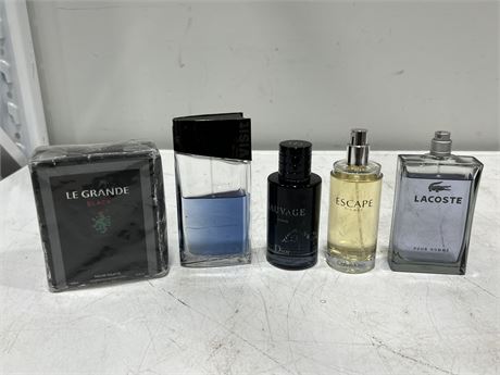 5 MOSTLY FULL COLOGNES - 1 SEALED