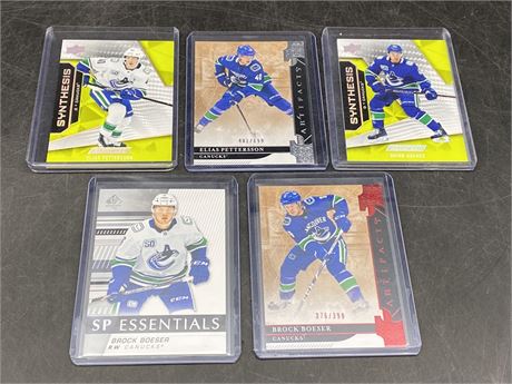 5 CANUCKS CARDS (2 LIMITED EDITION)