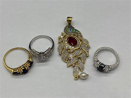 RUBY & SAPPHIRE MIXED ESTATE JEWELRY