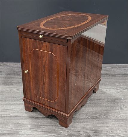 INLAID SMALL SIDE TABLE (20"tall - 19"x12"dm)