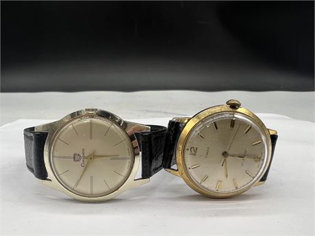 2 VINTAGE CONQUEST & TIMEX MENS WATCHES