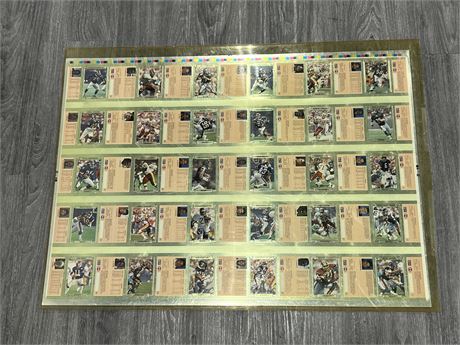 UNCUT SHEET ACTION PACKED NFL CARDS (24”x33”)