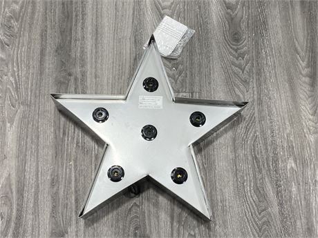 METAL STAR MARQUEE - NEW SILVER COLOUR (20”)