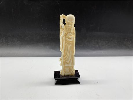 HAND CARVED IVORY FIGURE 4”