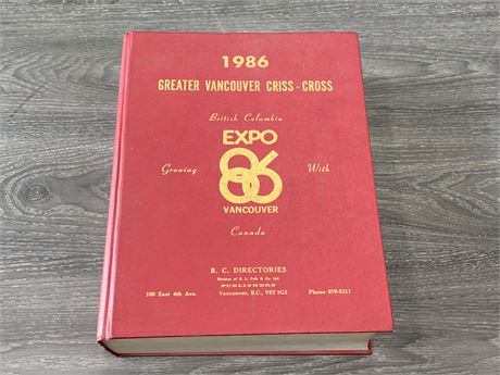RARE 1986 EXPO GREATER VANCOUVER CRISS-CROSS DIRECTORIES