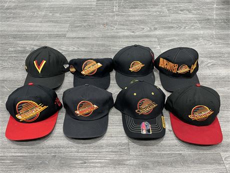 LOT OF 8 VANCOUVER CANUCKS HATS