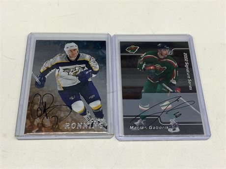 GABORIK & RONNING AUTOGRAPHED “IN THE GAME” CARDS