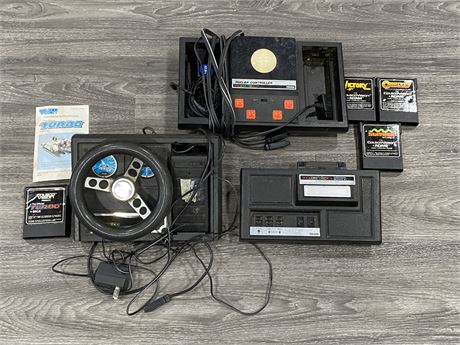 3 COLECO VISION EXPANSIONS W/GAMES (NOT TESTED - AS IS)