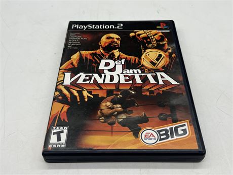 DEF JAM VENDETTA - PS2 W/INSTRUCTIONS - GOOD CONDITION