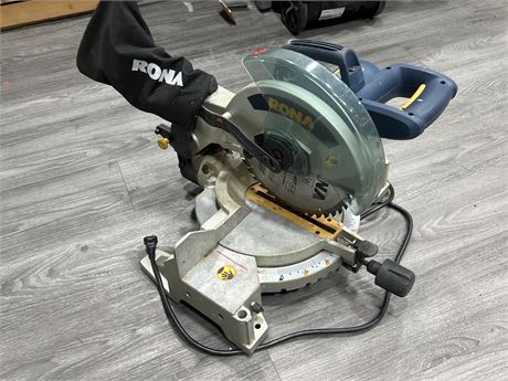 RONA CHOP SAW - WORKS BUT GRIP IS JAMMED (Instantly powers up when plugged in)