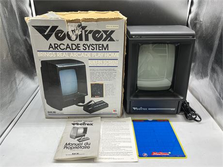 VINTAGE VECTREX VIDEO GAME SYSTEM COMPLETE W/ORIGINAL BOX - GREAT WORKING COND.