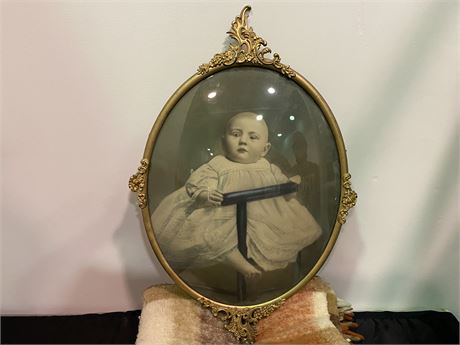 ANTIQUE BABY PICTURE (27” tall)