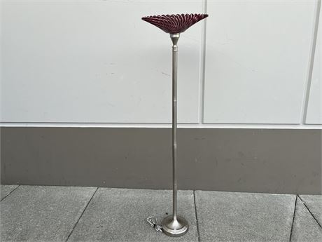 VINTAGE 1980s SPIRAL SHADE FLOOR LAMP (6ft tall)