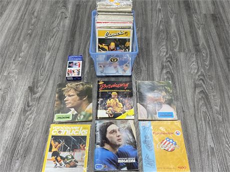 BOX OF VINTAGE SPORT MAGS (Mostly Canucks)