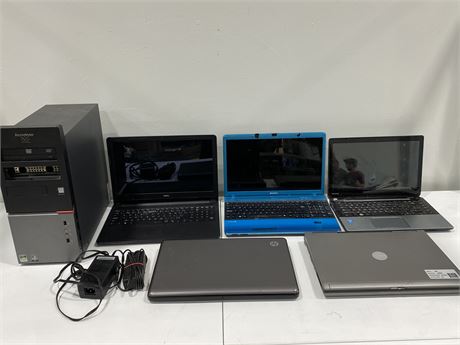5 LAPTOPS & COMPUTER (Untested, as is)