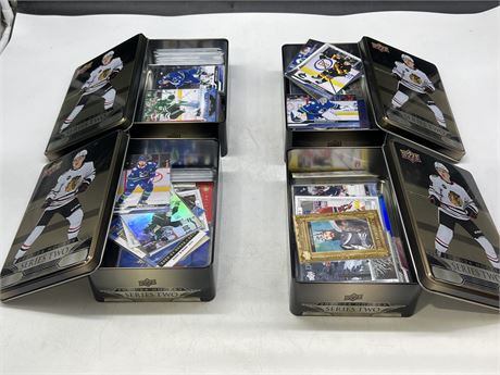 4 TINS OF NHL 2023/24 SERIES 2 CARDS INCLUDING INSERTS