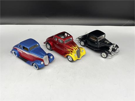 (3) DIECAST 1:24 SCALE HOT RODS