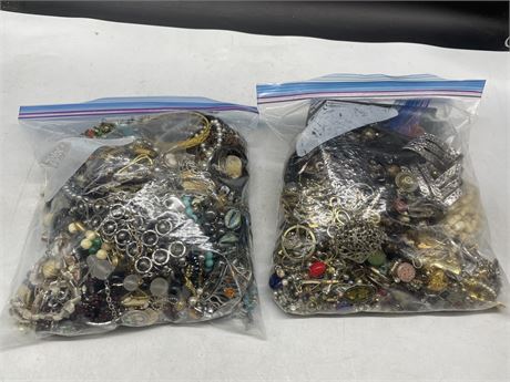 2 LARGE BAGS OF JEWELRY
