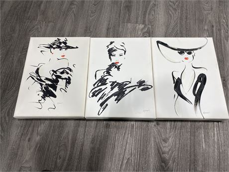 LOT OF 3 CANVAS PICTURES (12”X16”)