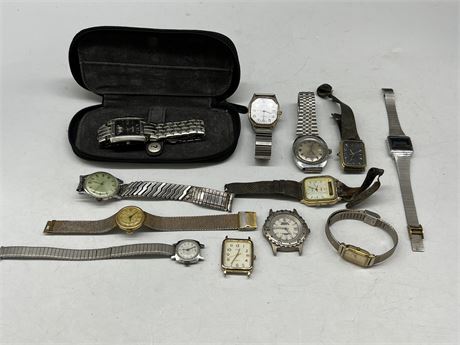 LOT OF MISC MENS WATCHES - VINTAGE & MODERN