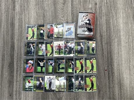 EARLY 2000’s TIGER WOODS GOLF CARDS + TIN WITH CARDS