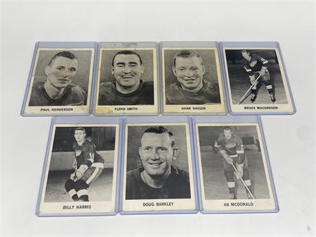 (7) 1964-65’ HOCKEY CARDS - FEW HAVE STAINS