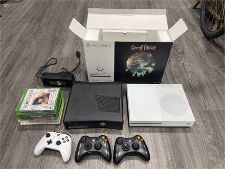 XBOX LOT - CONSOLES / CONTROLLERS / ADAPTER / GAMES & ECT - UNTESTED