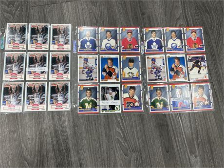 3 SHEETS OF HOCKEY/BASKETBALL ROOKIE CARDS