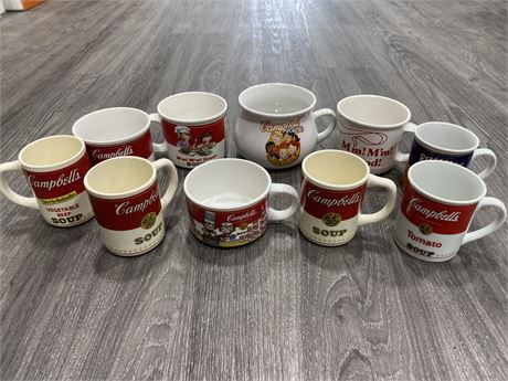 10 VINTAGE / COLLECTIBLE CAMPBELL SOUP MUGS