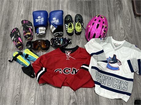 LOT OF MISC SPORTS EQUIPMENT