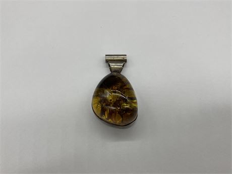 AUTHENTIC STERLING AMBER MEDALLION