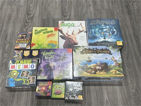 13 SEALED NEW BOARD GAMES & ECT