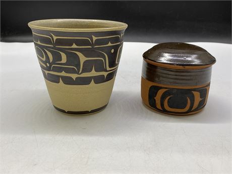 2 PIECES OF NATIVE POTTERY - 4.5” TALL