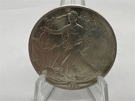 1 OZ 999 FINE SILVER 1990 USA LIBERTY COIN