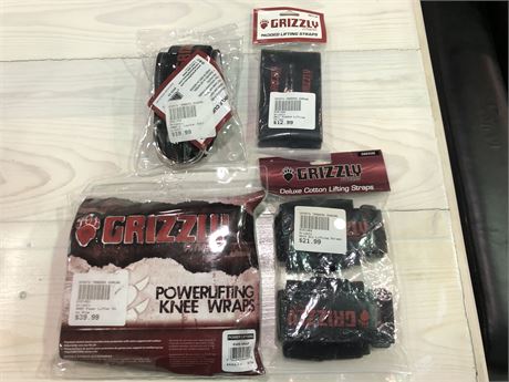 POWER LIFTING KNEE WRAPS, 2 LIFTING STRAPS, ANLKE CUFF ATTACHMENT RETAIL $95
