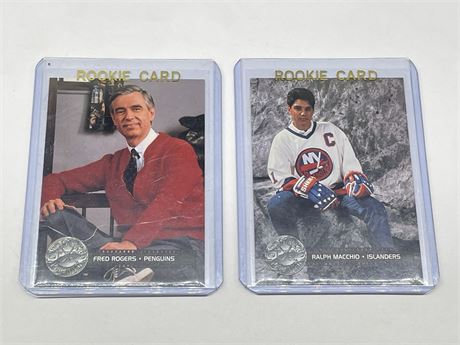 2 ROOKIE CARDS — “KARATE KID” (RALPH MACCLO) & “MISTER ROGERS” (FRED ROGERS)