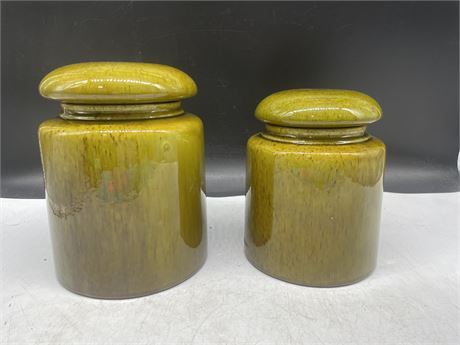 1969 LOS ANGELES 2 PIECE CANISTER SET LARGEST 8”