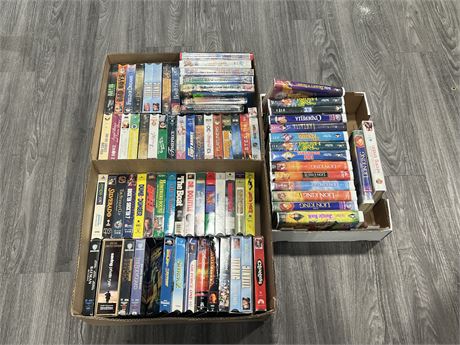 3 FLATS OF VHS MOVIES - SOME SEALED