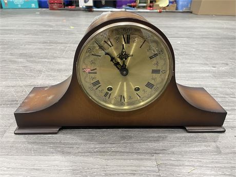 WEST GERMAN MECHANICAL TRADITION MANTLE CLOCK 16” 4”x9”