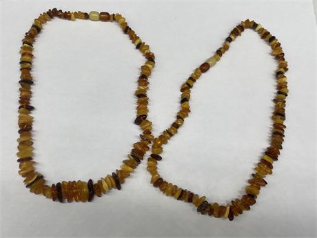 2 14” BALTIC AMBER NECKLACES