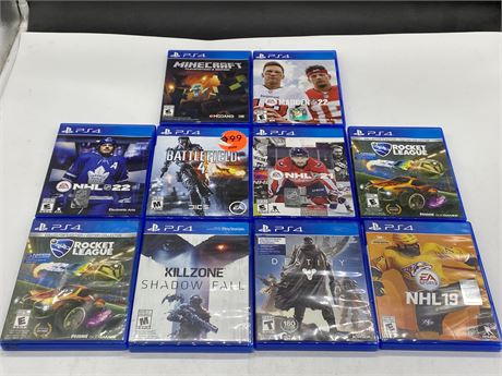 10 PS4 GAMES (MOST ARE IN GOOD CONDITION)