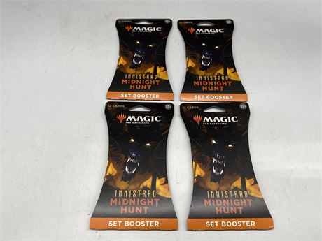 4 SEALED MAGIC THE GATHERING MIDNIGHT HUNT BOOSTER PACKS