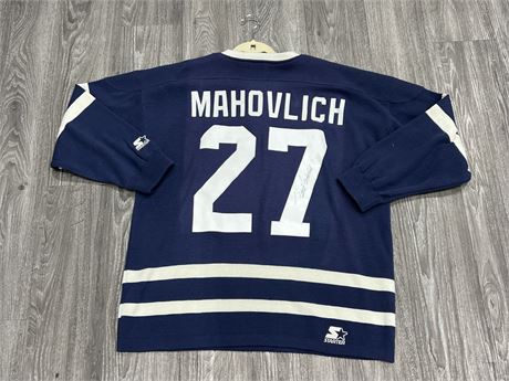 SIGNED FRANK MAHOVLICH TORONTO MAPLE LEAFS SWEATER JERSEY SIZE XL