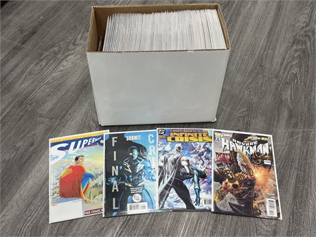 SHORTBOX OF DC COMICS - ALL BAGGED & BOARDED