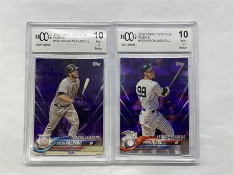 2 BCCG GRADED MLB CARDS