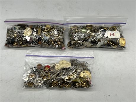 3 BAGS OF MISC JEWELRY