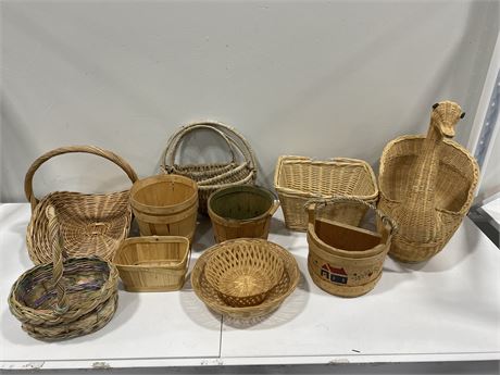 WICKER BASKETS - VARIOUS SHAPES & SIZES