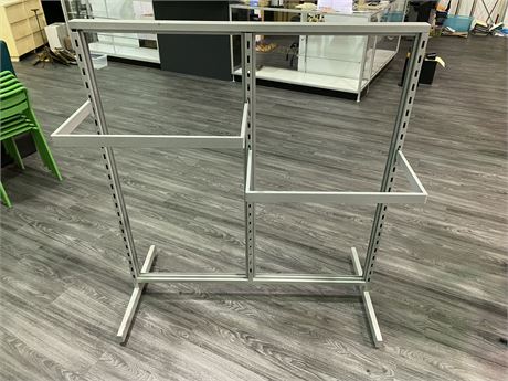 ADJUSTABLE CLOTHING RACK (55” tall, 49” wide)